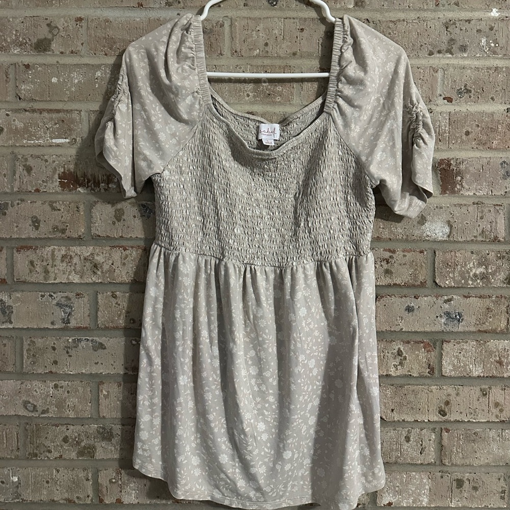 Isabel Maternity By Ingrid & Isabel Women's Gray Smocked Top LARGE